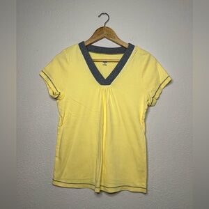 SJB Active Yellow V-Neck Tee Shirt Size Small Petite
